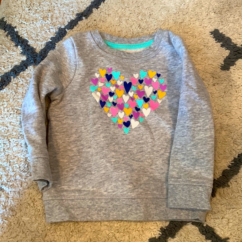 18M toddler girl sweater CAT and JACK with hearts and grey